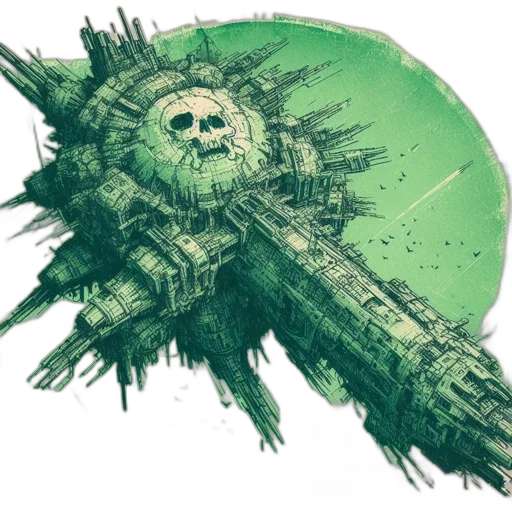 mask, weapon, concept art, watercolor, comic book art, fantasy art, outer space, green transparent PNG cut-out