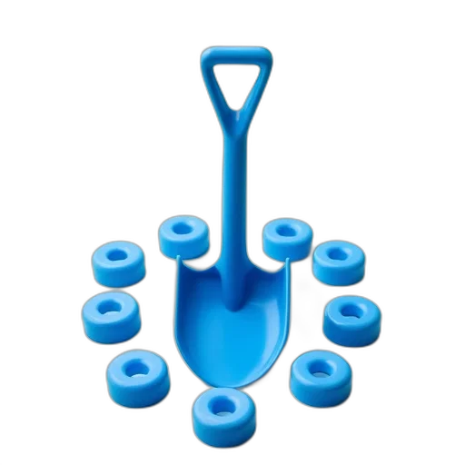 staff, umbrella, weapon, furniture, 3d render, blue, plastic, shovel transparent PNG cut-out