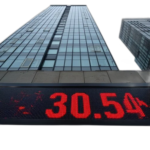 building, stock, ticker, displayed, front, hong, exchange, central transparent PNG cut-out