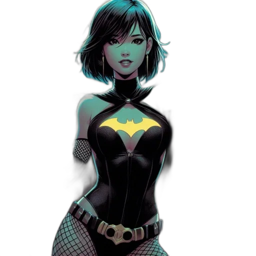 comic book art, concept art, fantasy art, cartoon, neon lights, green, dark, neon transparent PNG cut-out