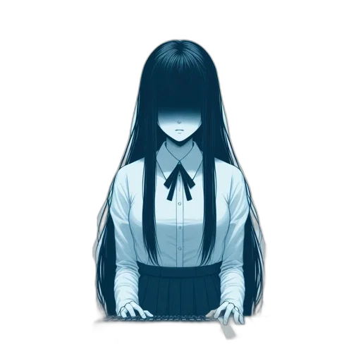 dress, hair, mask, creature, pixel art, concept art, anime, 3d render transparent PNG cut-out