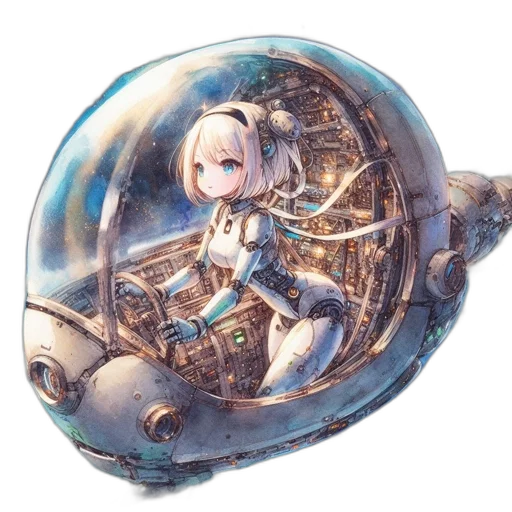weapon, robot, sword, staff, concept art, fantasy art, anime, 3d render transparent PNG cut-out