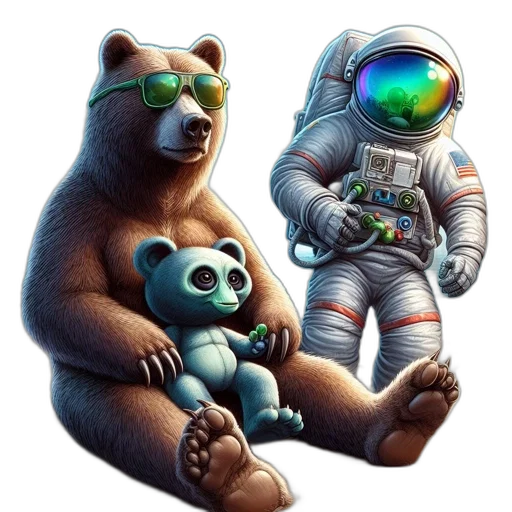 robot, concept art, pixel art, fantasy art, cyberpunk, outer space, green, beach transparent PNG cut-out