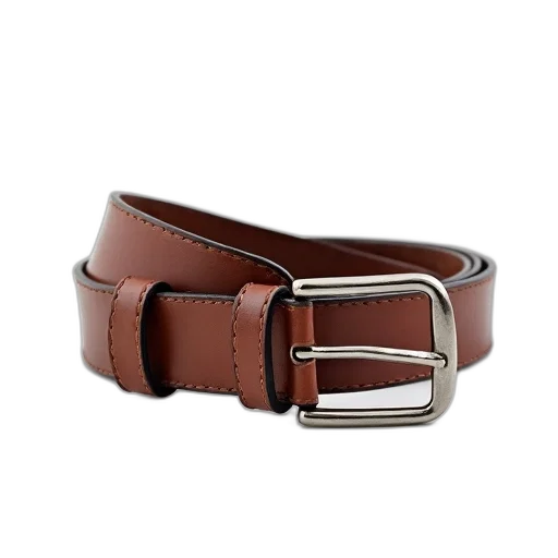 jewelry, brown, leather, belt, silver, buckle, displayed, against transparent PNG cut-out