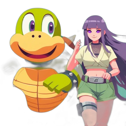 pixel art, concept art, 3d render, anime, pastel, green, neon, colorful transparent PNG cut-out