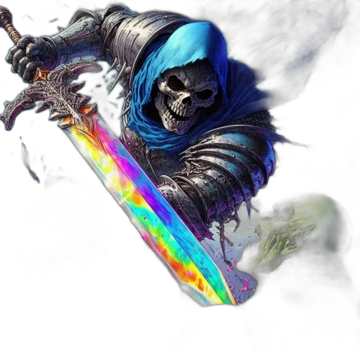 sword, weapon, staff, fantasy art, concept art, pixel art, 3d render, blue transparent PNG cut-out