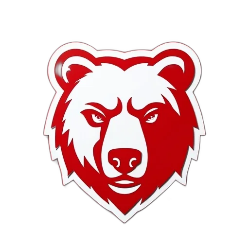 close-up, red, white, cornell, big, logo, featuring, bear transparent PNG cut-out