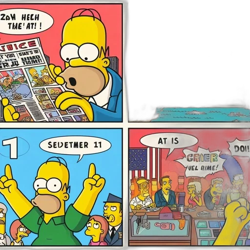 weapon, car, cartoon, comic book art, fire, underwater, homer, simpson transparent PNG cut-out