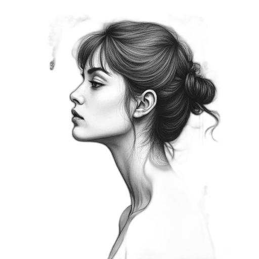 face, dress, hair, crown, photorealistic, pencil sketch, fantasy art, concept art transparent PNG cut-out