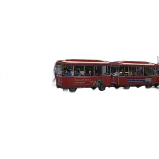 car, staff, 3d render, concept art, photorealistic, red, white, trolley transparent PNG cut-out