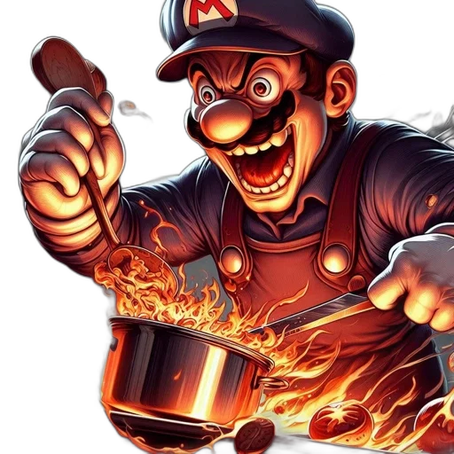 staff, weapon, concept art, comic book art, 3d render, cartoon, fire, mario transparent PNG cut-out