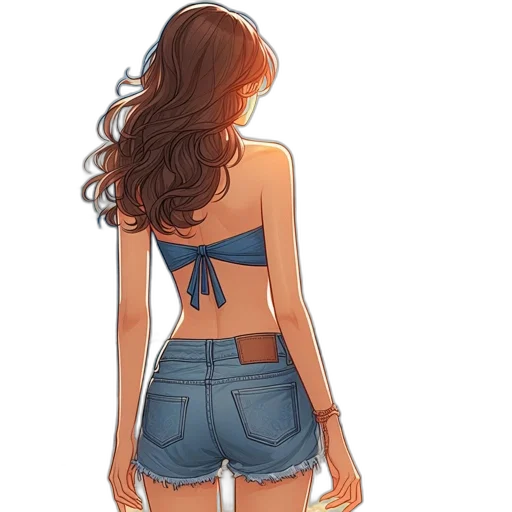 dress, jacket, jewelry, hair, watercolor, cartoon, concept art, pixel art transparent PNG cut-out