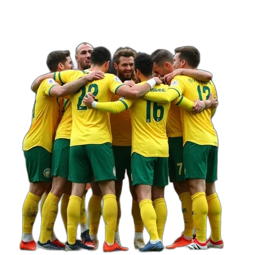 staff, norwich, players, huddle transparent PNG cut-out