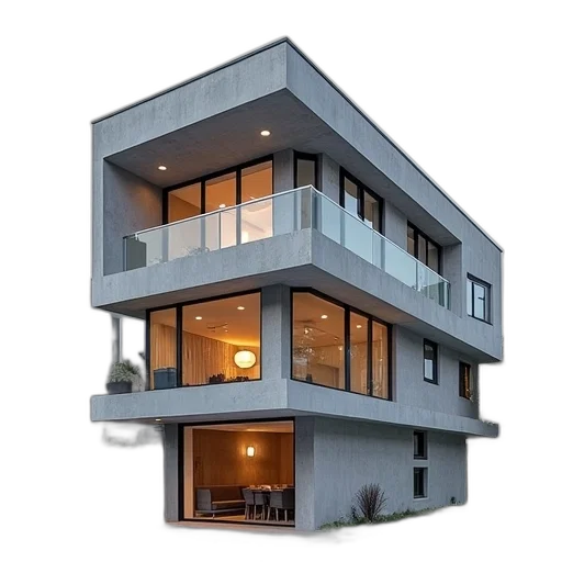 building, furniture, 3d render, photorealistic transparent PNG cut-out