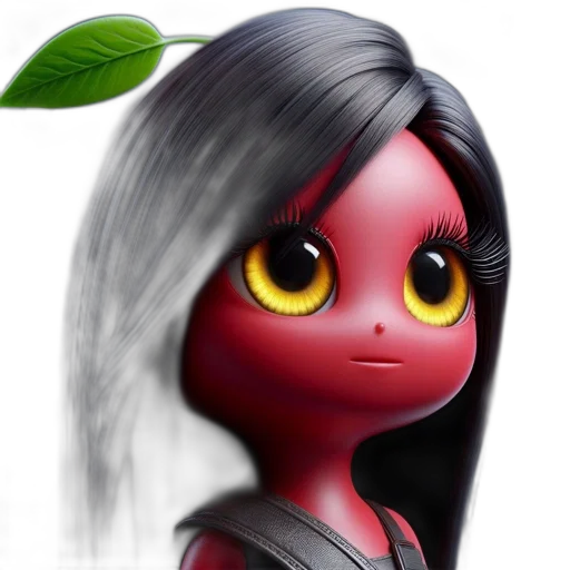 hair, creature, face, concept art, 3d render, fantasy art, photorealistic, animated transparent PNG cut-out