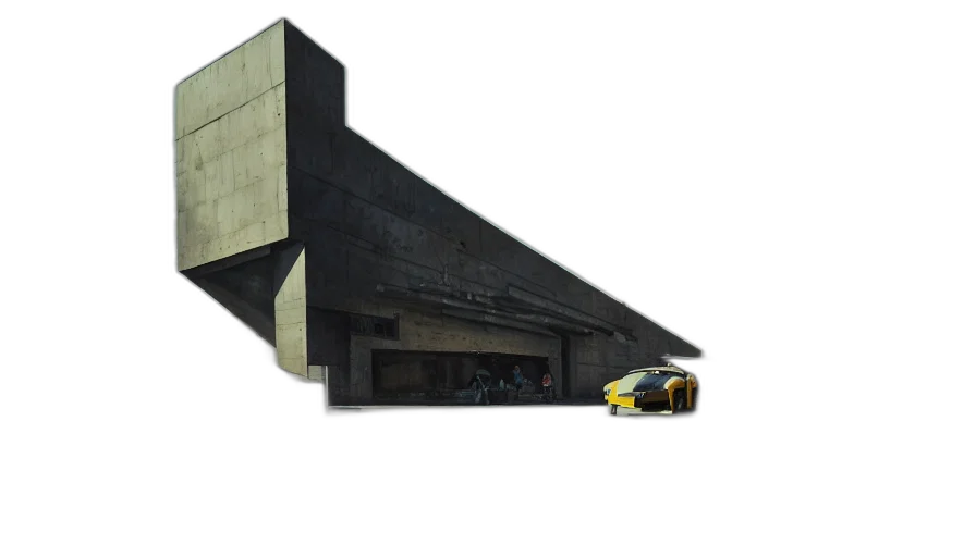 building, car, weapon, 3d render transparent PNG cut-out