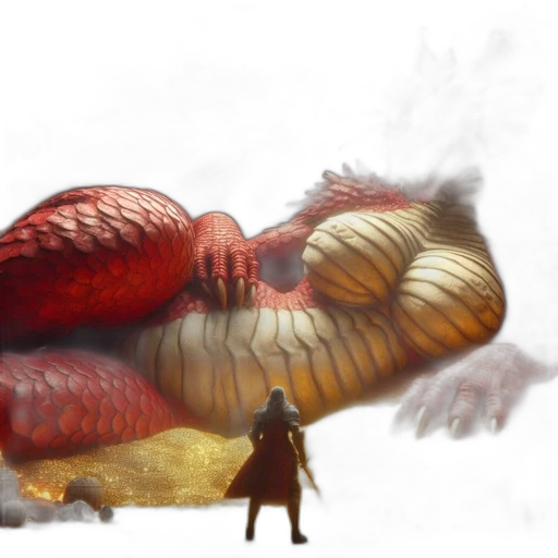 dragon, creature, animal, food, concept art, fantasy art, watercolor, 3d render transparent PNG cut-out