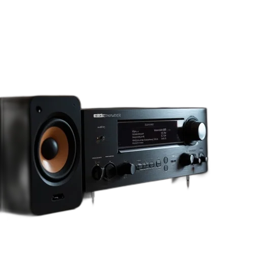 receiver, four, speakers, sub transparent PNG cut-out