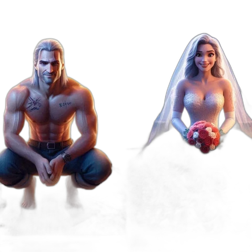 concept art, fantasy art, 3d render, comic book art, split-screen, image, features, muscular transparent PNG cut-out