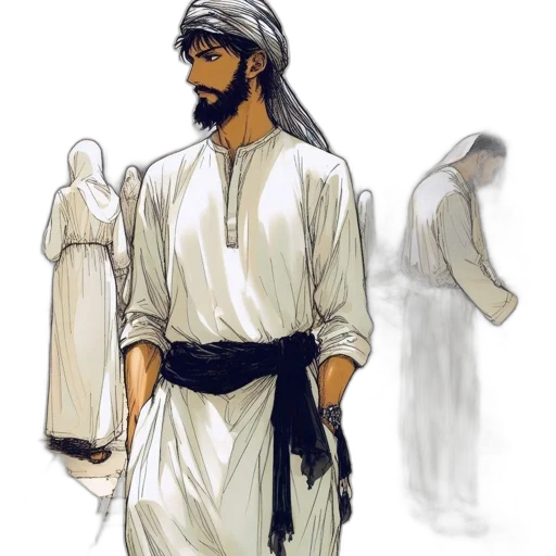concept art, photorealistic, watercolor, comic book art, earth tones, lively, middle, eastern transparent PNG cut-out