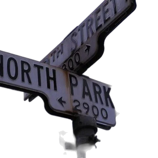 3d render, street, sign, intersection, north, park, way, 29th transparent PNG cut-out
