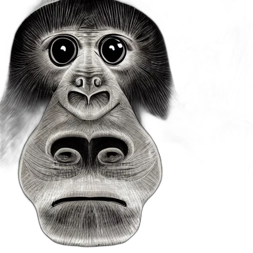 mask, face, animal, creature, photorealistic, concept art, pencil sketch, cartoon transparent PNG cut-out