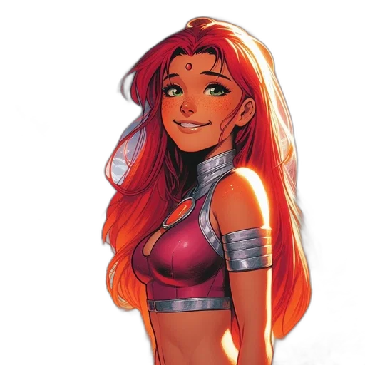 comic book art, concept art, fantasy art, watercolor, red, colorful, animated, female transparent PNG cut-out
