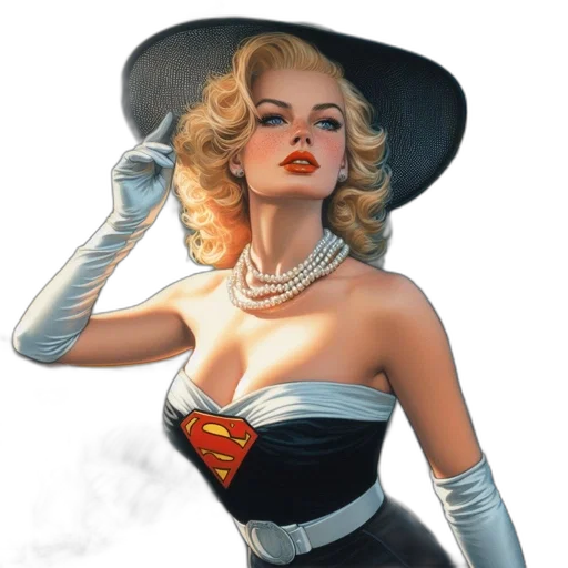 jewelry, hat, comic book art, concept art, fantasy art, photorealistic, woman, blonde transparent PNG cut-out