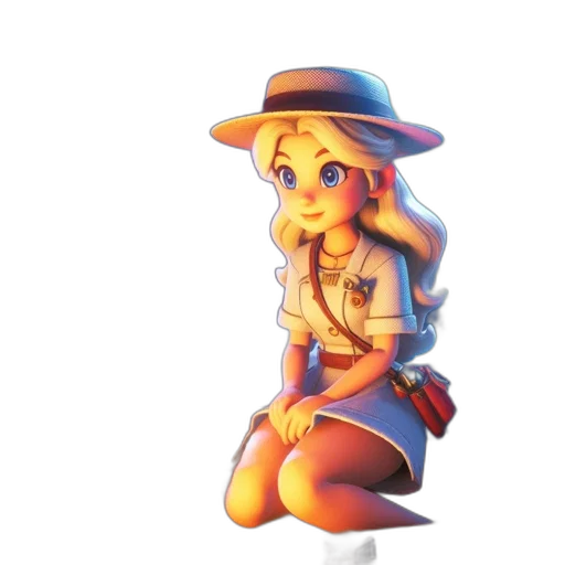 hat, staff, dress, face, pixel art, watercolor, concept art, anime transparent PNG cut-out