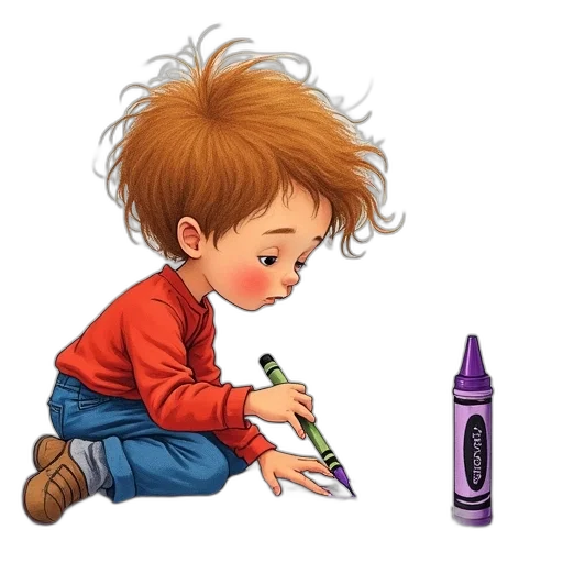 photorealistic, pencil sketch, cartoon, oil painting, cover, book, harold, purple transparent PNG cut-out
