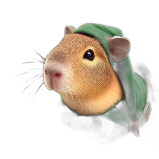 animal, hat, creature, photorealistic, concept art, watercolor, 3d render, cute transparent PNG cut-out
