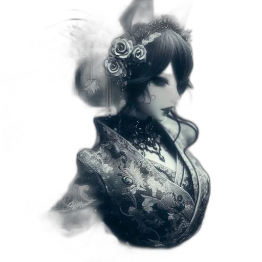 mask, face, dress, staff, fantasy art, concept art, photorealistic, anime transparent PNG cut-out