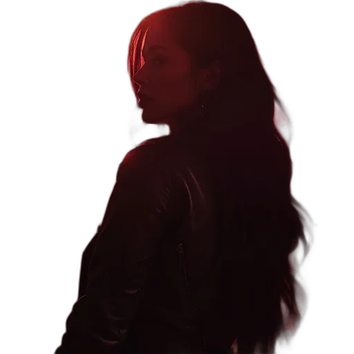 jacket, hair, face, staff, concept art, photorealistic, cyberpunk, neon lights transparent PNG cut-out