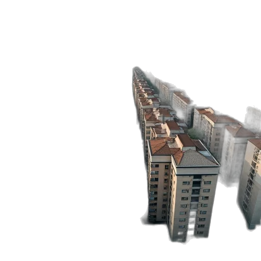building, 3d render, concept art, photorealistic, city street, city, view, housing transparent PNG cut-out