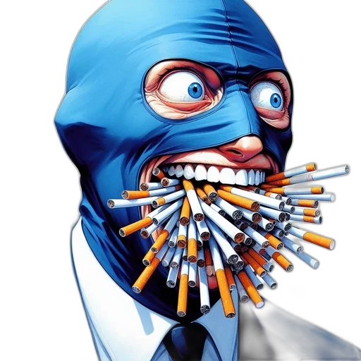 mask, staff, robot, face, comic book art, concept art, cartoon, cyberpunk transparent PNG cut-out