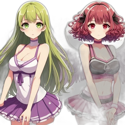 dress, anime, pixel art, concept art, fantasy art, green, pastel, monochrome transparent PNG cut-out