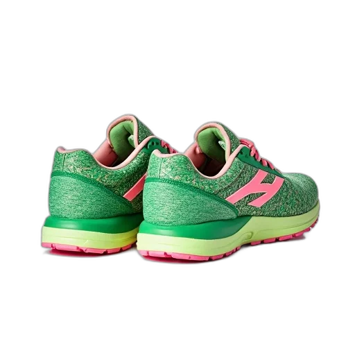 shoes, 3d render, neon, green, pair, pink, running, unique transparent PNG cut-out