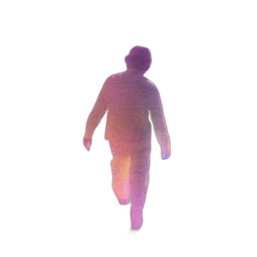 creature, robot, jacket, staff, vaporwave, 3d render, concept art, pixel art transparent PNG cut-out