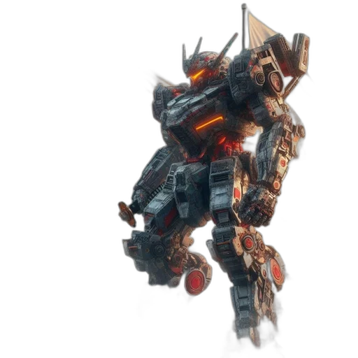 robot, weapon, dragon, sword, concept art, 3d render, fantasy art, pixel art transparent PNG cut-out