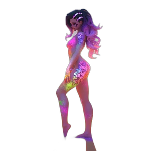 dress, concept art, 3d render, vaporwave, fantasy art, neon lights, neon, pastel transparent PNG cut-out