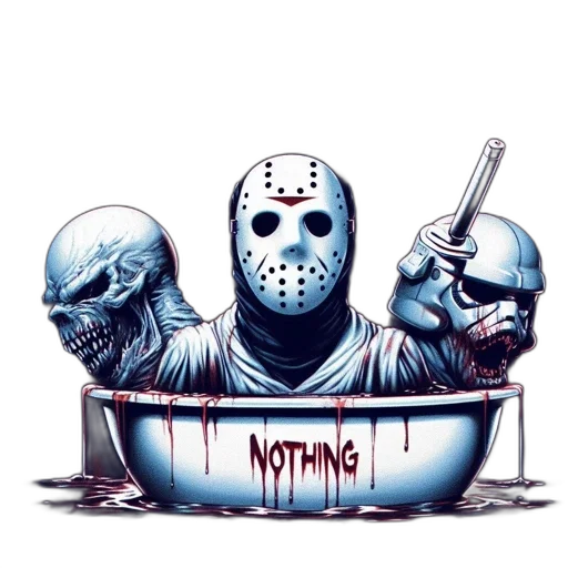 mask, concept art, comic book art, pixel art, three, iconic, horror, characters transparent PNG cut-out