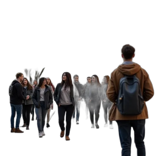 jacket, staff, umbrella, mask transparent PNG cut-out