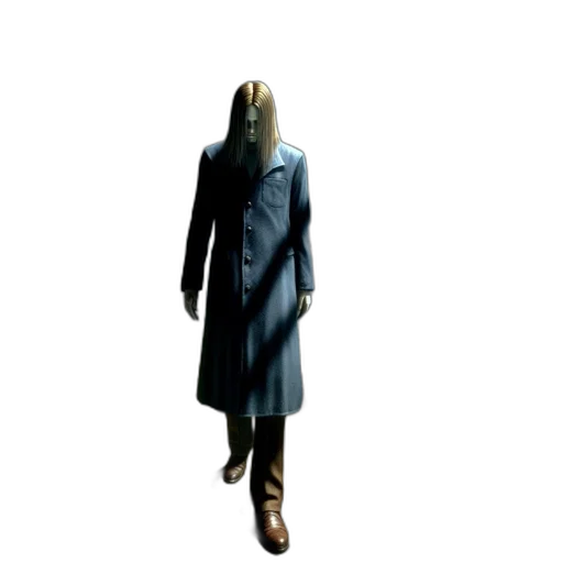 jacket, mask, staff, creature, concept art, 3d render, pixel art, cyberpunk transparent PNG cut-out