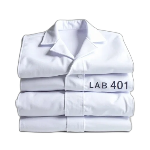 jacket, stack, white, lab, coats, label, 401, top transparent PNG cut-out