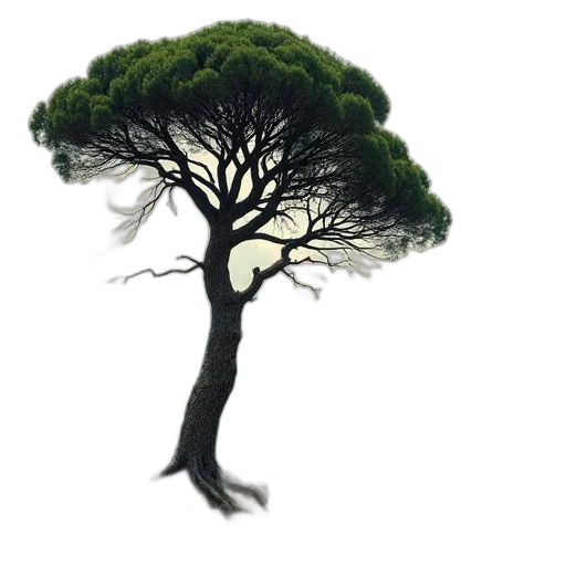 tree, hair, crown, animal, concept art, photorealistic, 3d render, fantasy art transparent PNG cut-out