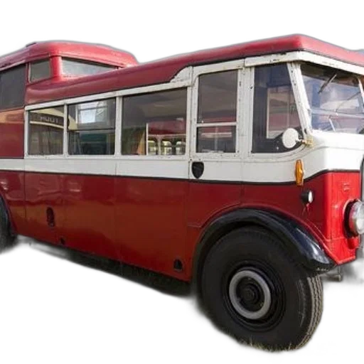 car, 3d render, photorealistic, concept art, vintage, red, white, bus transparent PNG cut-out