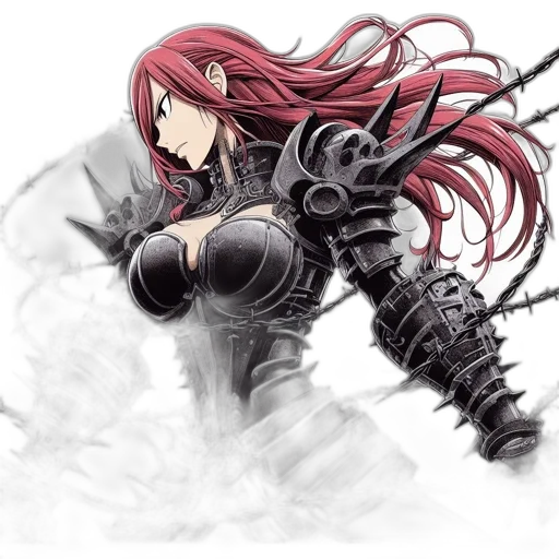 weapon, sword, fantasy art, concept art, pixel art, comic book art, red, armored transparent PNG cut-out