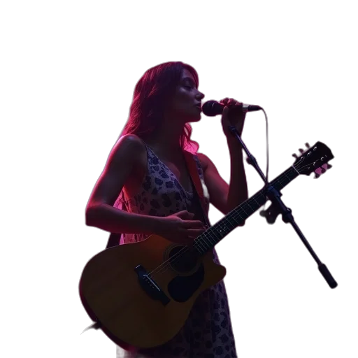 dress, neon lights, singer, person, performing, stage, during, soundcheck transparent PNG cut-out
