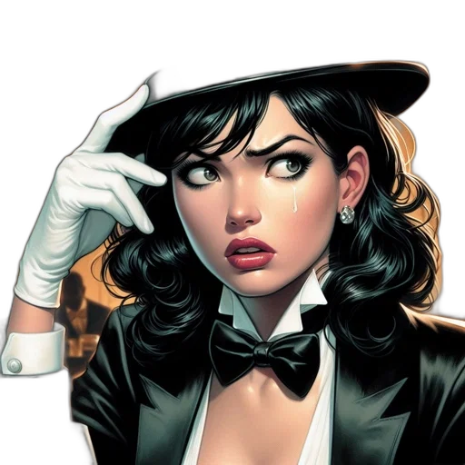 comic book art, concept art, cartoon, intensely, dramatic, portrait, woman, vivid transparent PNG cut-out