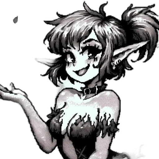 creature, staff, dress, mask, pixel art, fantasy art, concept art, anime transparent PNG cut-out